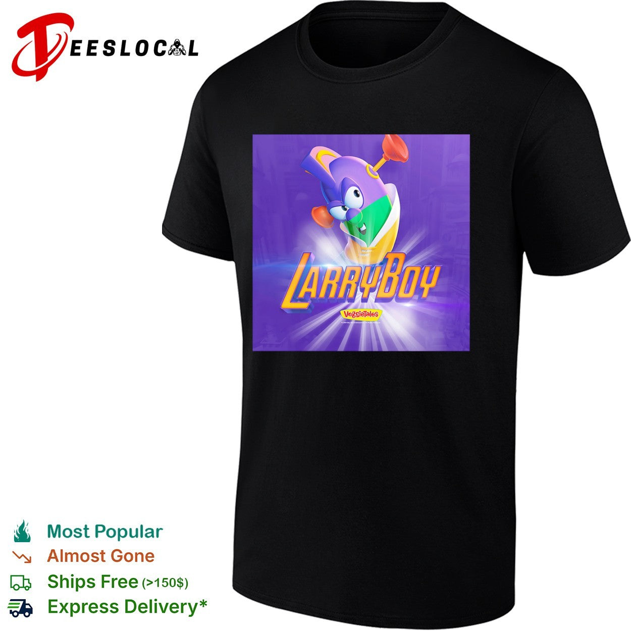 LarryBoy VeggieTales logo character superhero shirt