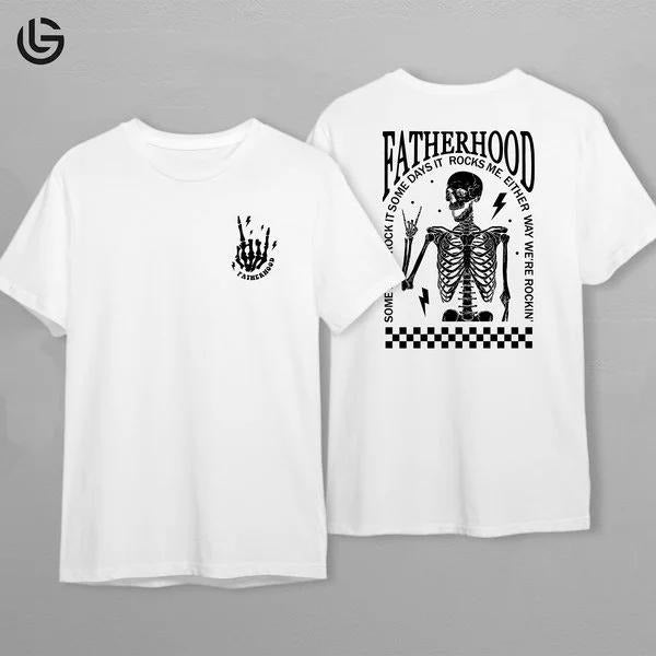 Latarshia Grant Store Fatherhood Shirt Funny Skeleton Dad Tee Rocker Retro Cool Daddy Gift For Husband Fathers Day Hoodie...