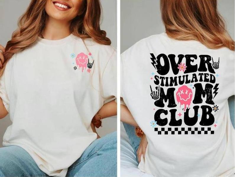 Latarshia Grant Store Overstimulated Moms Club Shirt Cotton Womenswear Breathable Fabric Hoodie Sweatshirt