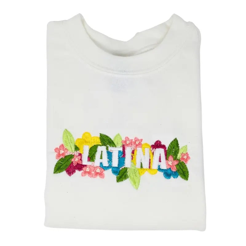 Latina Empowerment Sweatshirt - Beautifully Embroidered & Floral Accented - Women's Hoodie - Womenswear T-Shirts