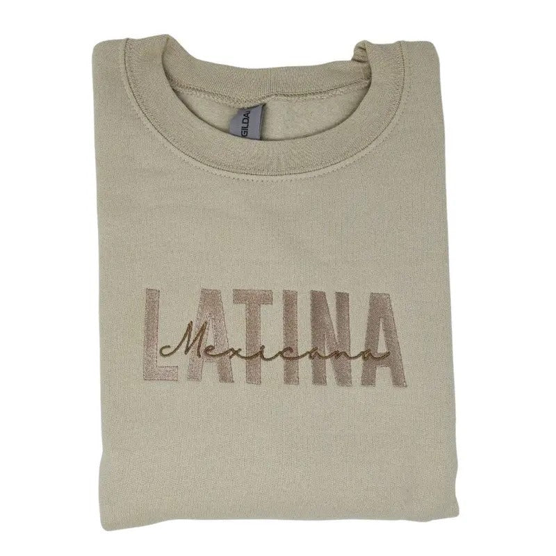 Latina Mexicana Embroidered Sweatshirt, Latina Sweatshirt T-Shirts, Hoodie | PrintMintTees.com