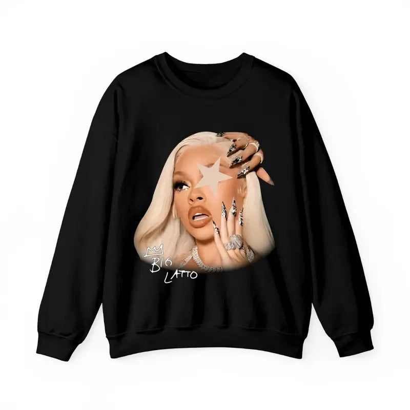 Lattoooo Star Rap Sweatshirt Big Face Graphic Sweatshirt T-Shirts, Hoodie | PrintMintTees.com