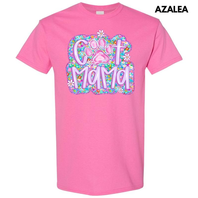 Lavender Floral Cat Mama Gildan Short Sleeve T-Shirt 'NLB' Hoodie Sweatshirt | PrintMintTees.com