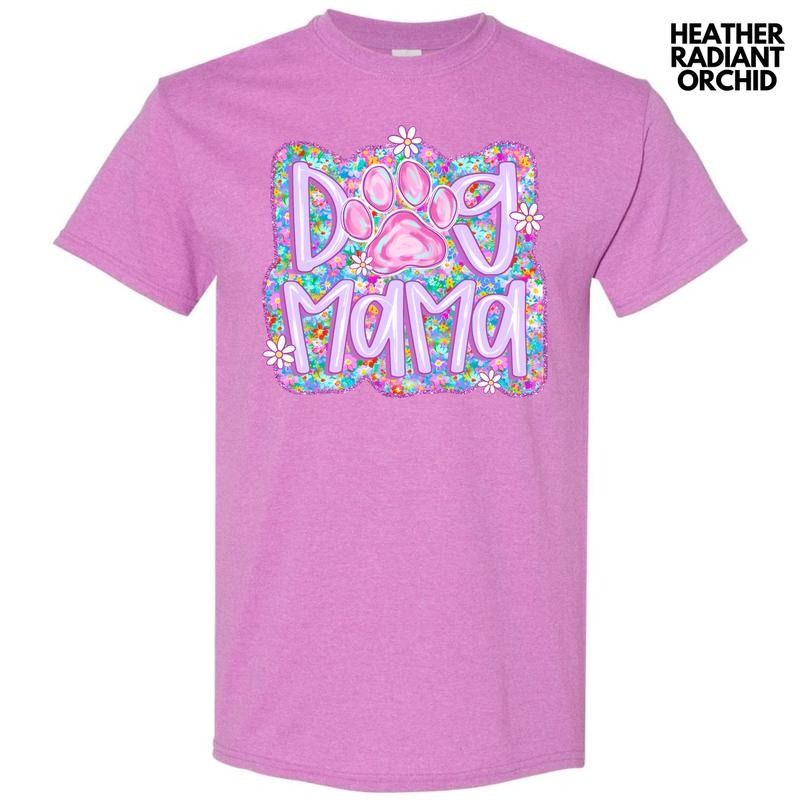 Lavender Floral Dog Mama Gildan Short Sleeve T-Shirt 'NLB' Hoodie Sweatshirt | PrintMintTees.com