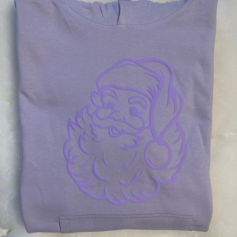 Lavender puff Santa Claus Independent Trading Co. hooded Sweatshirt Shirt Hoodie | PrintMintTees.com