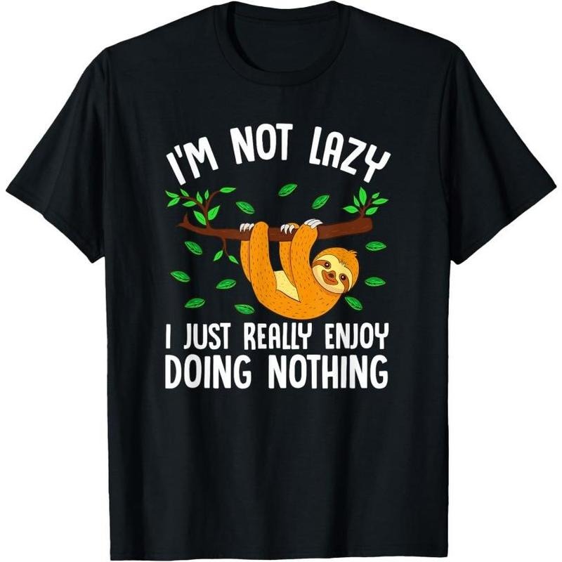 Lazy Sloth On A Tree Doing Nothing T-Shirt Made in USA Hoodie Sweatshirt | PrintMintTees.com
