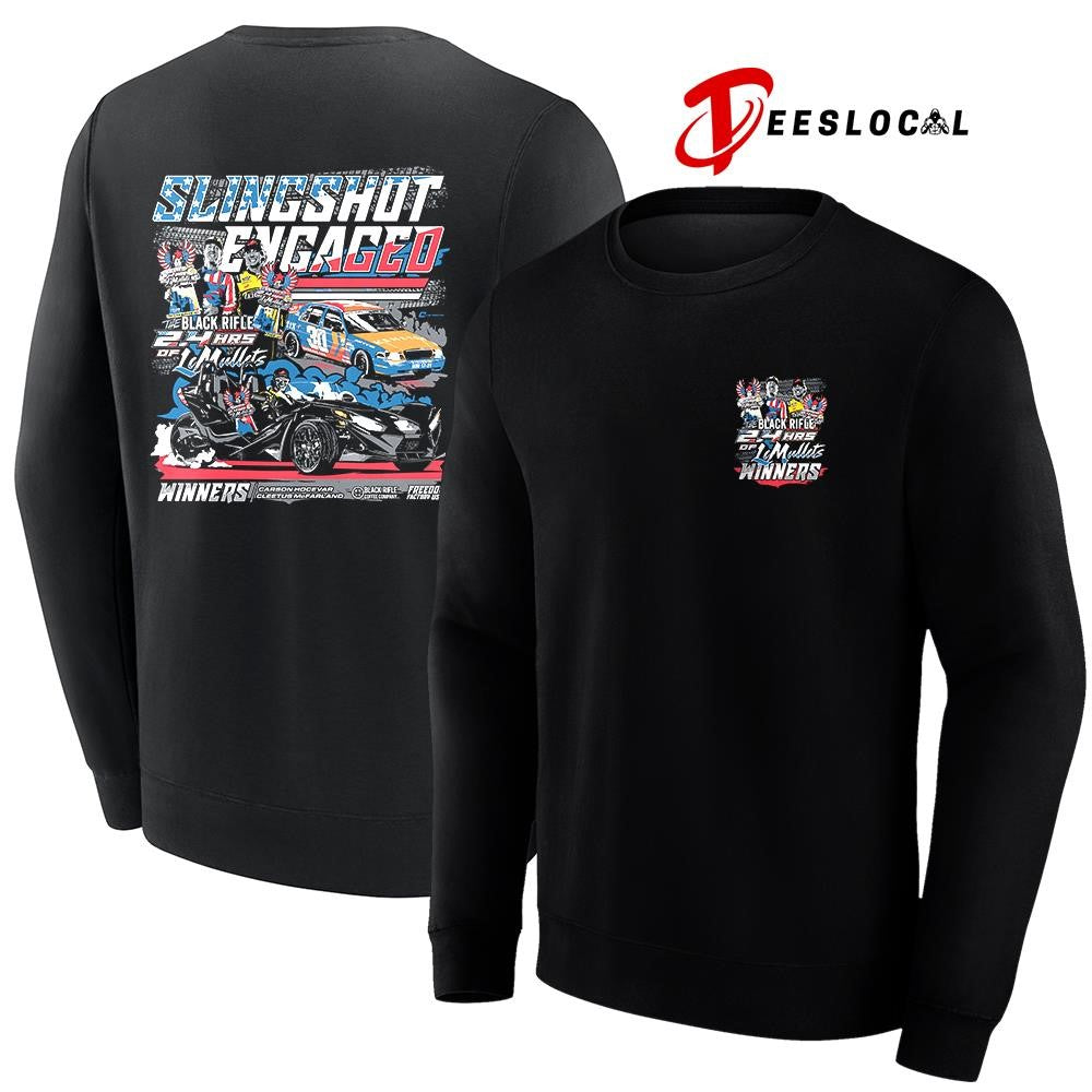 Le Mullet the Black Rifle winners slingshot engaged car racing graphic shirt