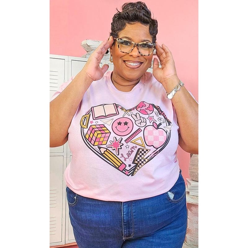 Learn Heart Teacher Graphic Shirt Hoodie Sweatshirt | PrintMintTees.com