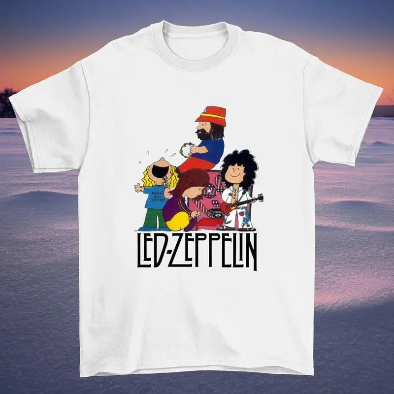 Led Zeppelin Rock Band Funny Cartoon Cotton T-Shirt For Men Women size S-3XL Menswear Top Hoodie Sweatshirt