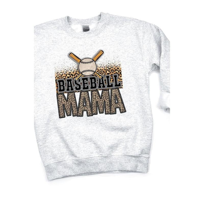 Leopard Baseball Mama Unisex NuBlend Crew Sweatshirt Shirt Hoodie | PrintMintTees.com