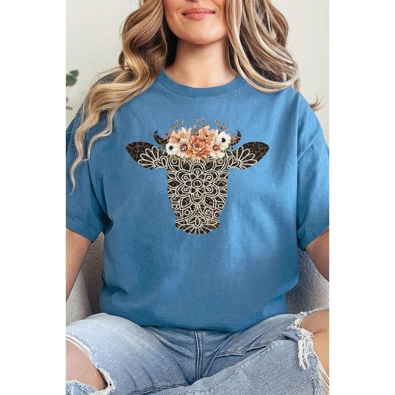 Leopard Boho Heifer Short Sleeve Relaxed Fit T-Shirt Hoodie Sweatshirt | PrintMintTees.com