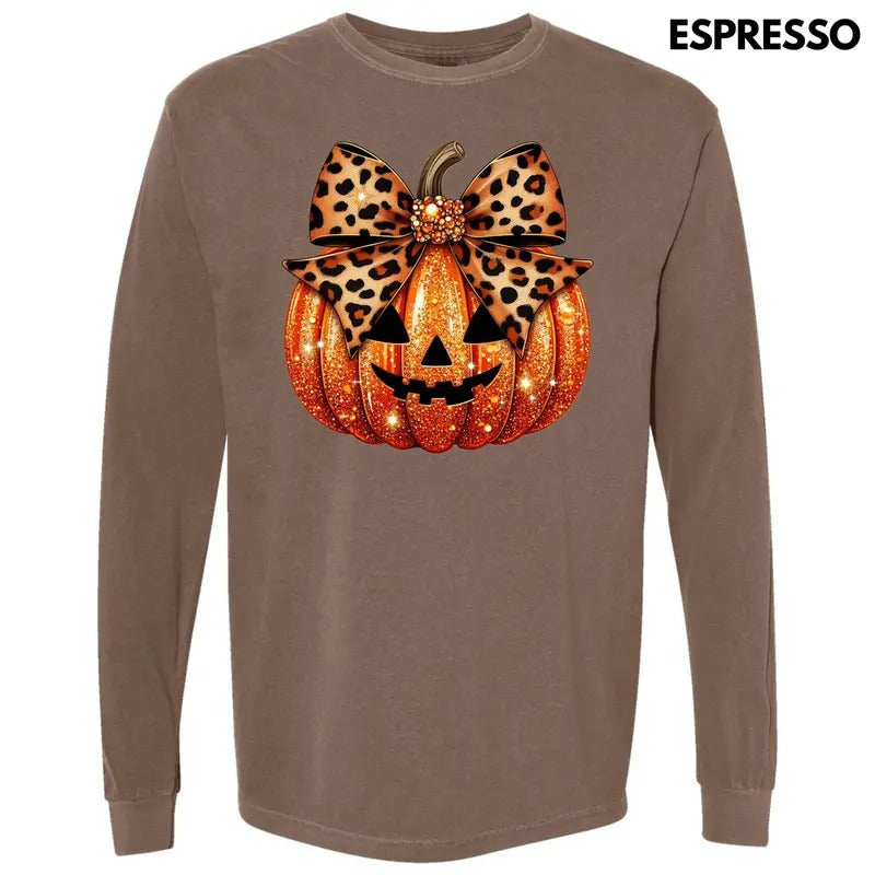 Leopard Dazzle Jack O Lantern Long Sleeve Comfort Colors 'NLB' T-Shirts, Hoodie, Sweatshirt
