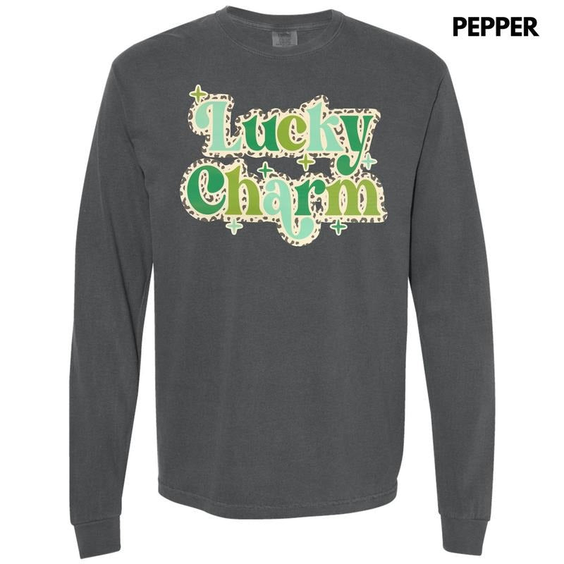 Leopard Lucky Charm Long Sleeve Comfort Colors T-Shirt Hoodie Sweatshirt | PrintMintTees.com
