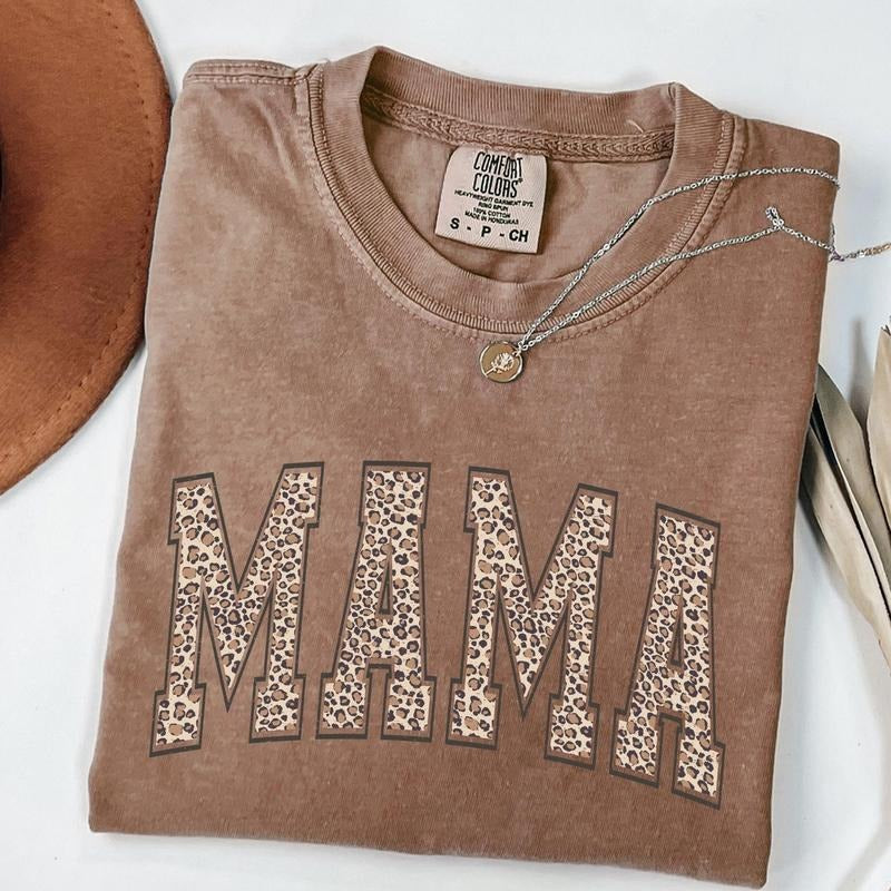 Leopard Mama Shirt, Mothers Day Gift, Mom Shirt, Retro Mama Shirt, Gift For Mom, Mama Shirt, Leopard Mama T-Shirt, Mama...