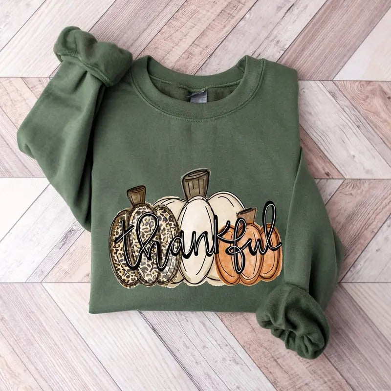 Leopard Pumpkin Sweatshirt,Pumpkin Season Sweater,Thanksgiving Tshirt,Halloween Shirt,Fall Apparel,Autumn...