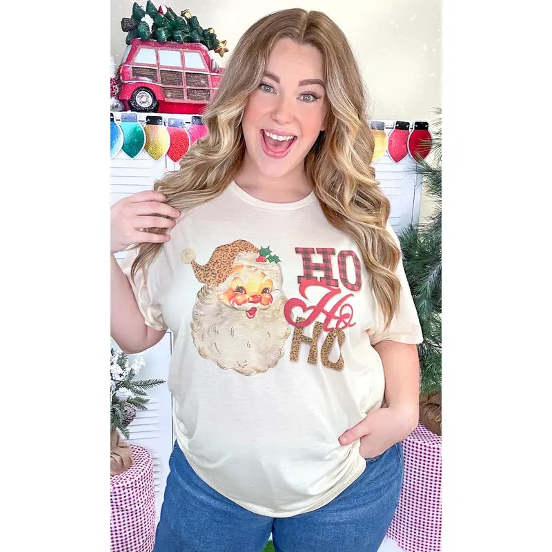 Leopard Santa Ho Ho Ho Graphic T-Shirt Hoodie Sweatshirt | PrintMintTees.com