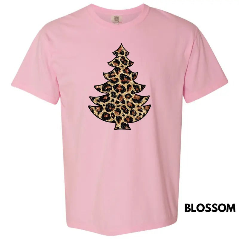 Leopard Tree FAKE Glitter Comfort Colors T-Shirt Hoodie Sweatshirt | PrintMintTees.com