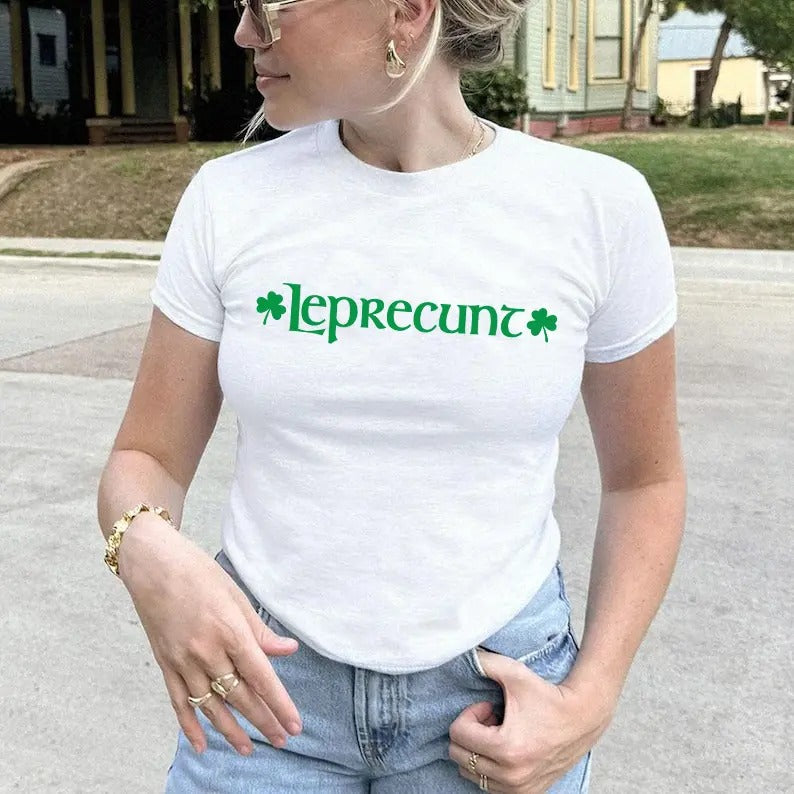 Leprecunt Women's Baby Tee - LEPRECUNT St. Patrick's Day Women's Baby Tee- Leprecunt Shirt, Funny Irish T-Shirt for...
