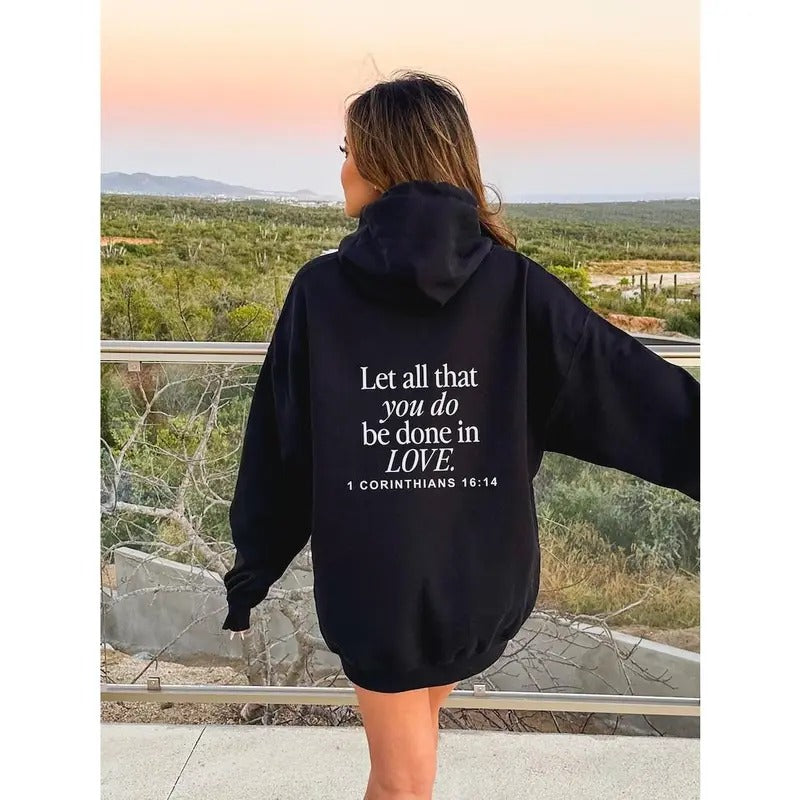 Let All That You Do Be Done In Love Hoodie,eligious Hoodie Aesthetic Scriptural Bible Verse Sweater, Christian Hoodies,...