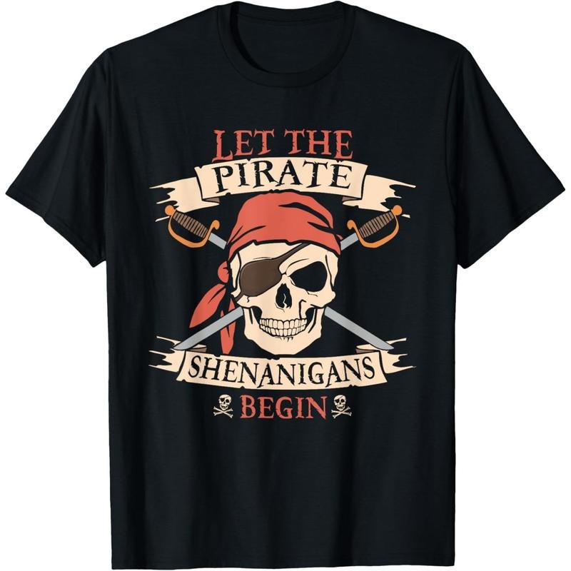 Let The Pirate Shenanigans Begin Halloween Skull Bandana Boy T-Shirt made in usa Hoodie Sweatshirt | PrintMintTees.com