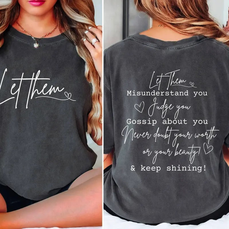 Let Them Shirtkeep Shininginspirational Shirtself Love Shirtgift For Hermental Health Teeself Love Gift Motivational...