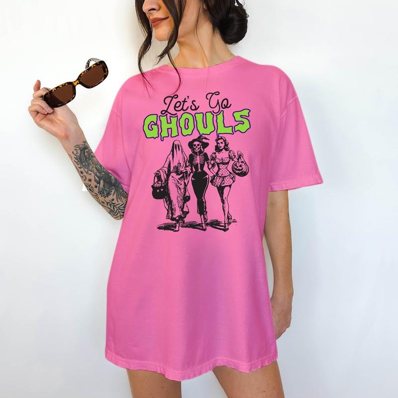 Let's Go Ghouls - T-Shirt - DTF Print, Unisex T-Shirt, Funny Tee, Comfortable Shirt Hoodie, Sweatshirt | PrintMintTees.com