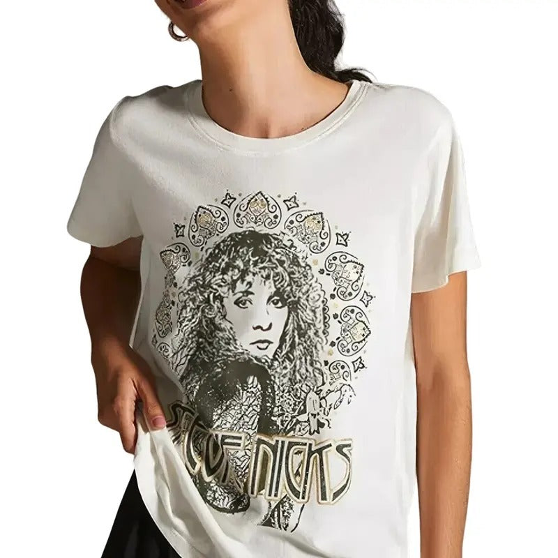 LetLuv Anthropologie Stevie Nicks Retro-Style T-Shirt Collection Hoodie Sweatshirt | PrintMintTees.com