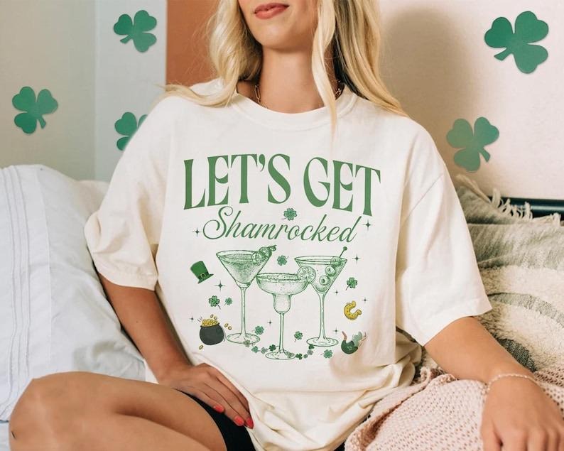 Lets Get Shamrocked Comfort Colors Shirt, St Patrick's Day Tee, St Paddys Day Shirt, Funny St Patrick's Day Drinking Tee,...