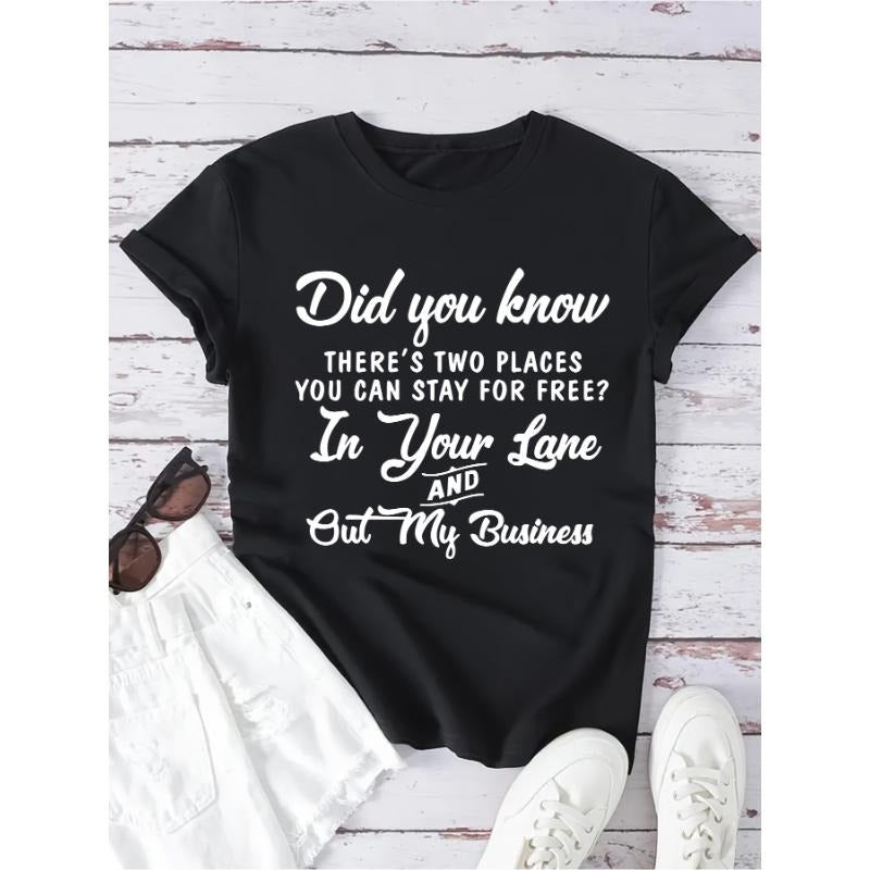 Letter Print Crew Neck T-shirt, Short Sleeve Casual Top For Summer & Spring, Women's Clothing style 03 Hoodie Sweatshirt