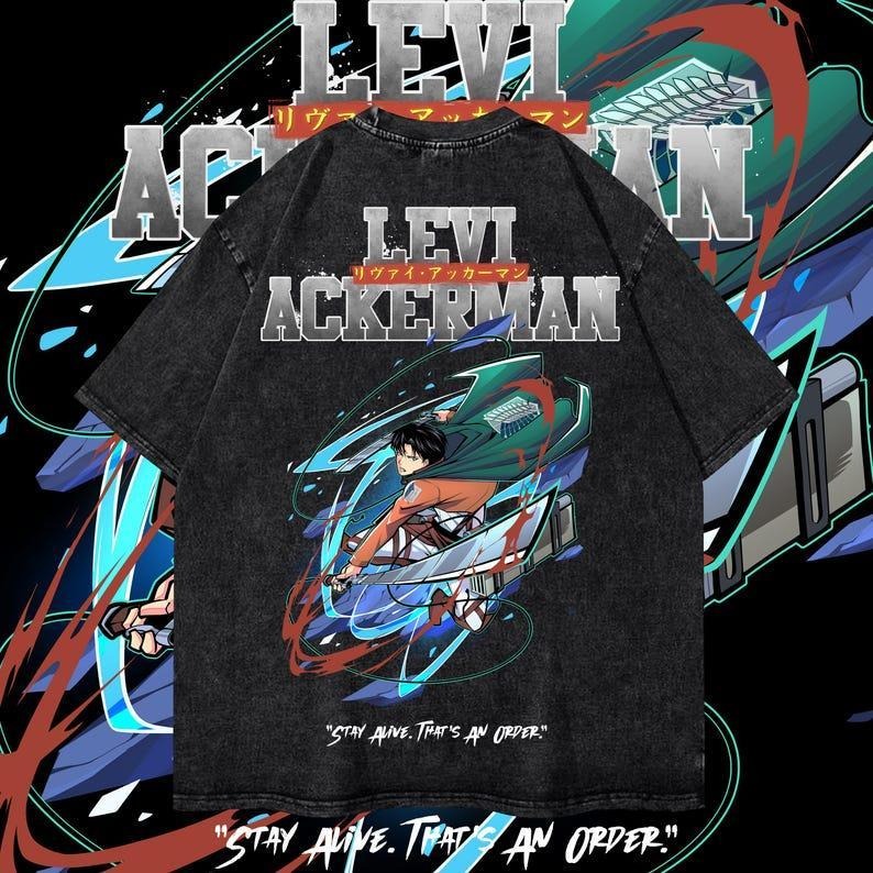 Levj Dyenomite Mineral Wash Oversized T-Shirt AOT Streetwear Unisex Anime Gym Tee Hoodie Sweatshirt | PrintMintTees.com
