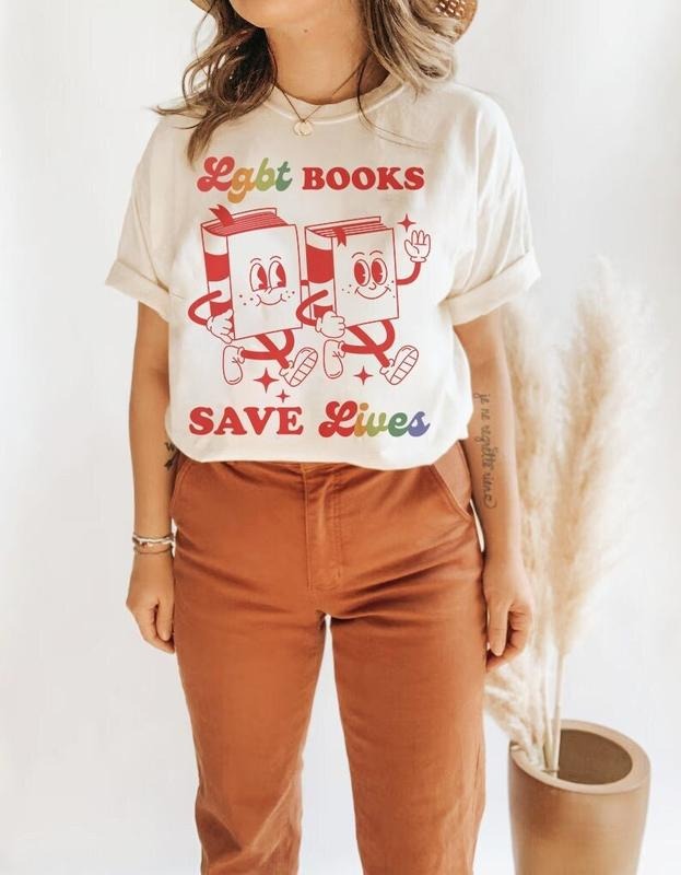 Lgbt books save lives shirt | queer books | i read banned books | lgbtq pride | books not bigots | lgbt bookworm | gay...