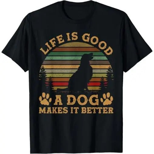 Life Is Funny Good A Dog Makes It Better Vintage T-Shirt Made in USAstyle{n002}2 Hoodie Sweatshirt | PrintMintTees.com