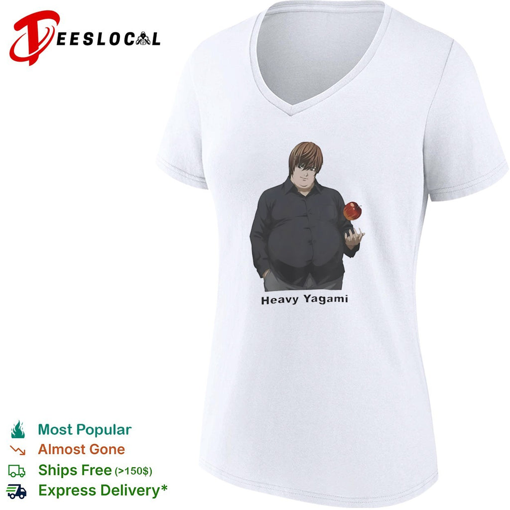 Light Death Note fat anime Heavy Yagami shirt