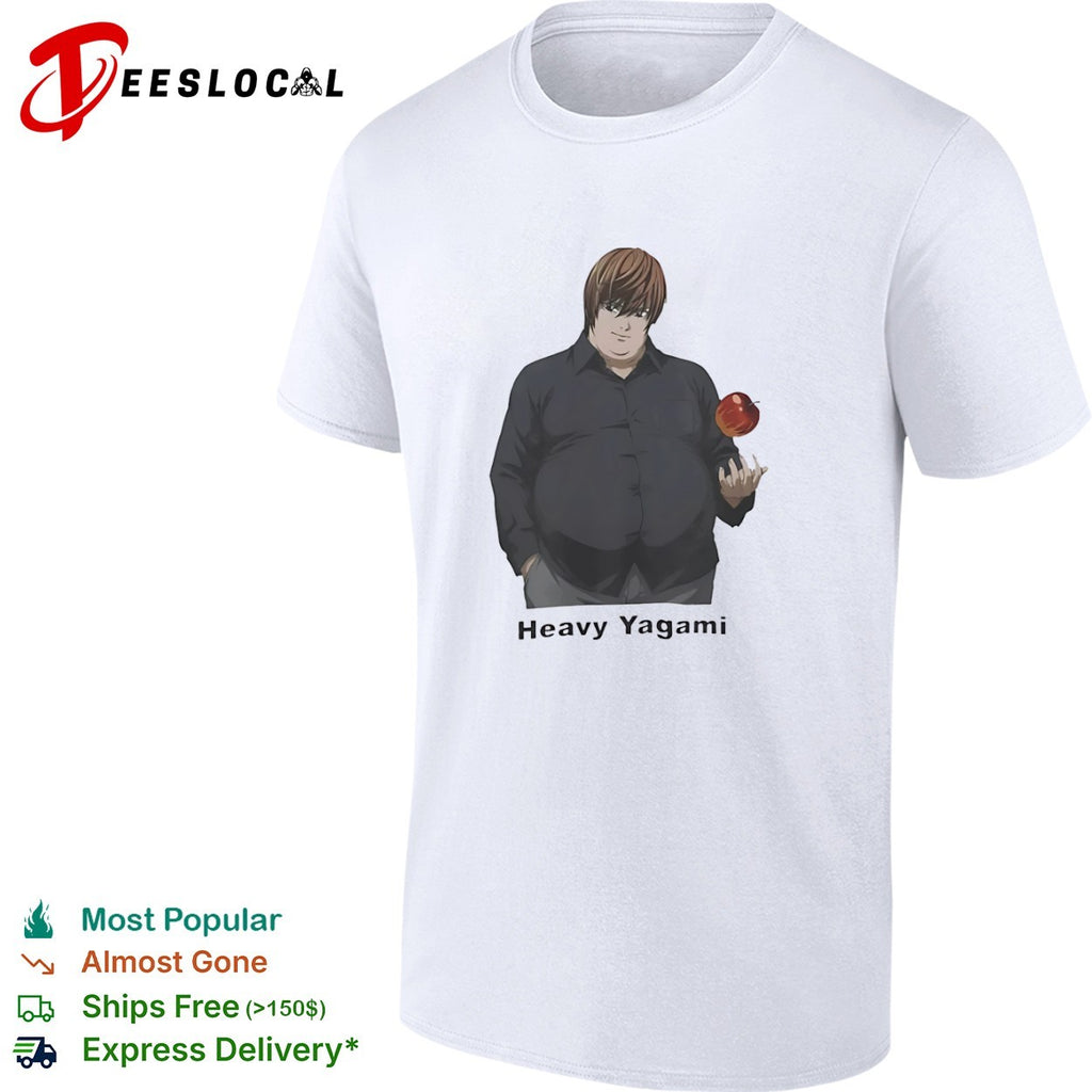 Light Death Note fat anime Heavy Yagami shirt