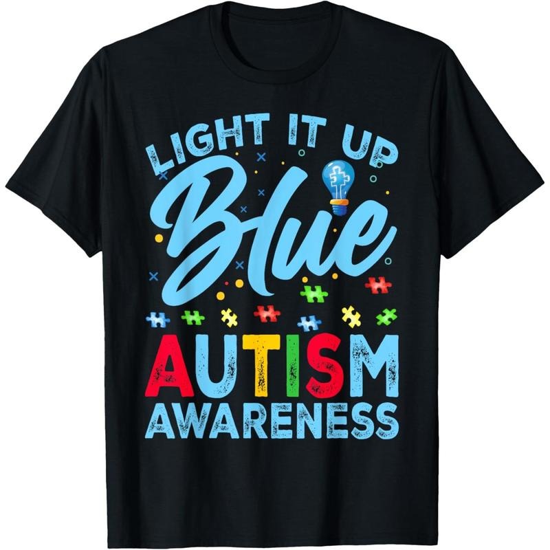 Light It Up Blue Autism Awareness Men Women  T-Shirt Hoodie Sweatshirt | PrintMintTees.com