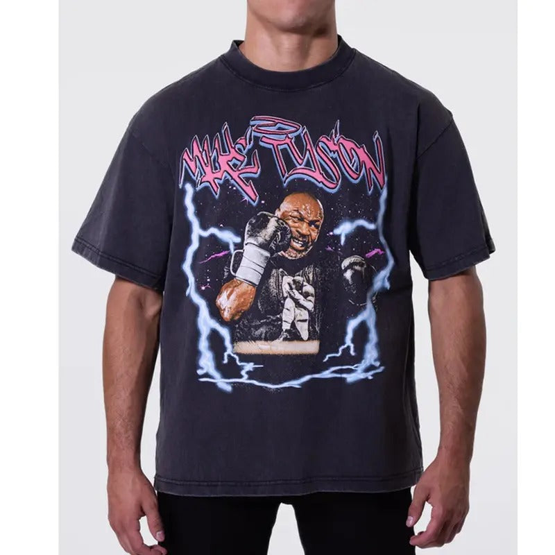 Lightning Strike Tyson Mike Graphic Tee Tops Underwear Crewneck Menswear T Shirt Hoodie, Sweatshirt | PrintMintTees.com
