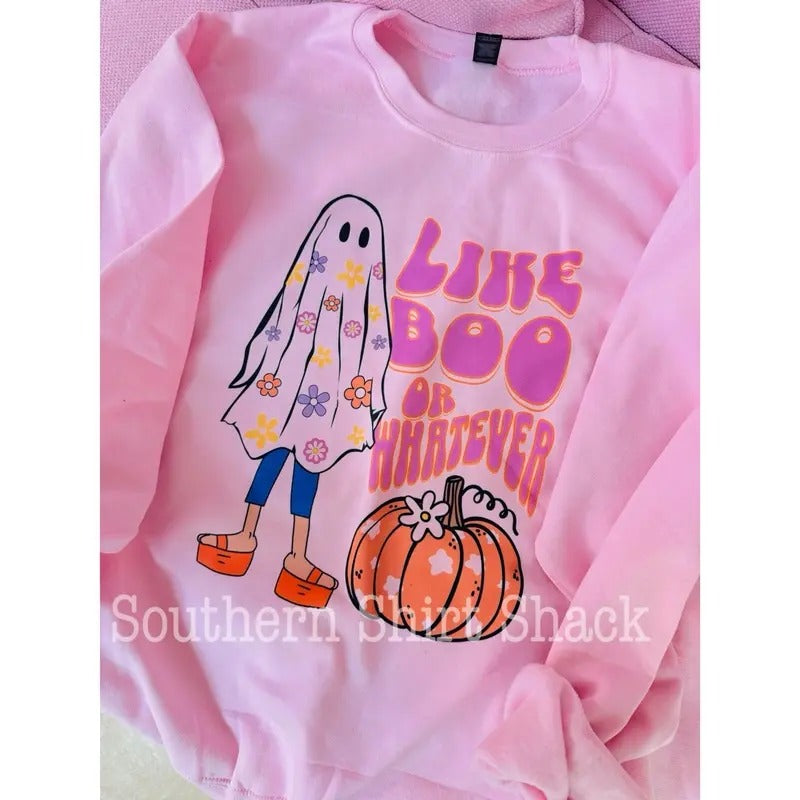 Like boo or whatever Lizzie Sweatshirt | Halloween Sweatshirt Shirt Hoodie | PrintMintTees.com