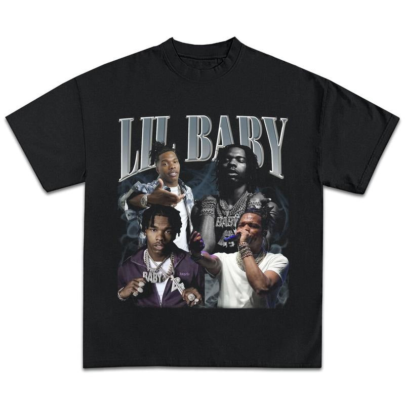 Lil Baby Graphic Tee Shirt 90s Vintage Rapper Hip Hop Merch Men Women Menswear Top Hoodie Sweatshirt | PrintMintTees.com