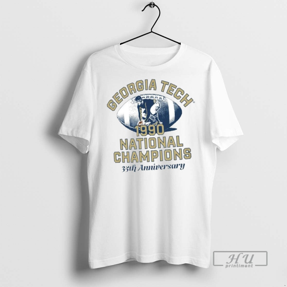 Limited Edition Georgia Tech Yellow Jackets 1990 National Champs Anniversary Retro Ornaments Graphic