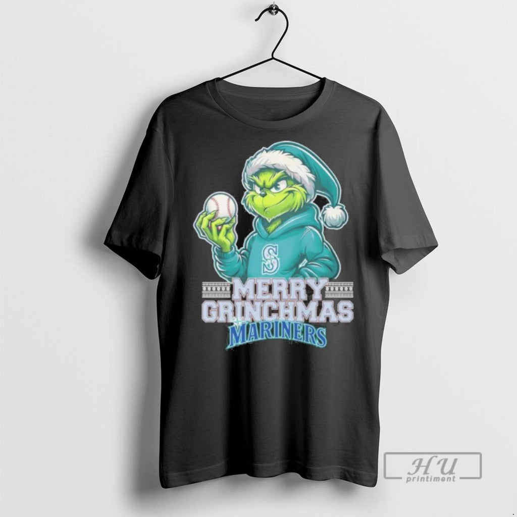 Limited Edition Merry Grinchmas Grinch Seattle Mariners Christmas Graphic Tee Shirt Sweatshirt Hoodies