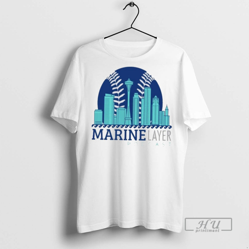 Limited Edition Seattle Mariners X Marine Layer Podcast Graphic Tee Shirt Sweatshirt Hoodies
