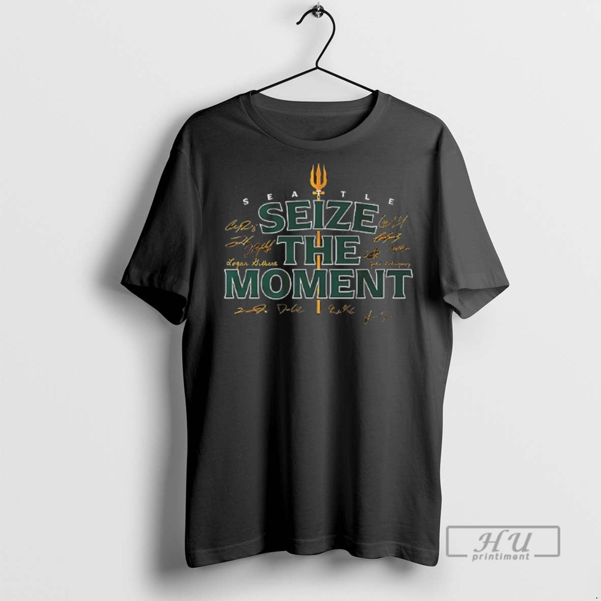 Limited Edition Seize The Moment Seattle Baseball Signatures Graphic Tee Shirt Sweatshirt Hoodies