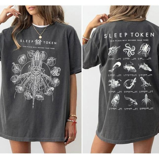 Limited Vintage Sleep Token Double Sides T-shirt This Place Will Become Your Tomb Tee, Gifts For Fan Men Women Casual Top...