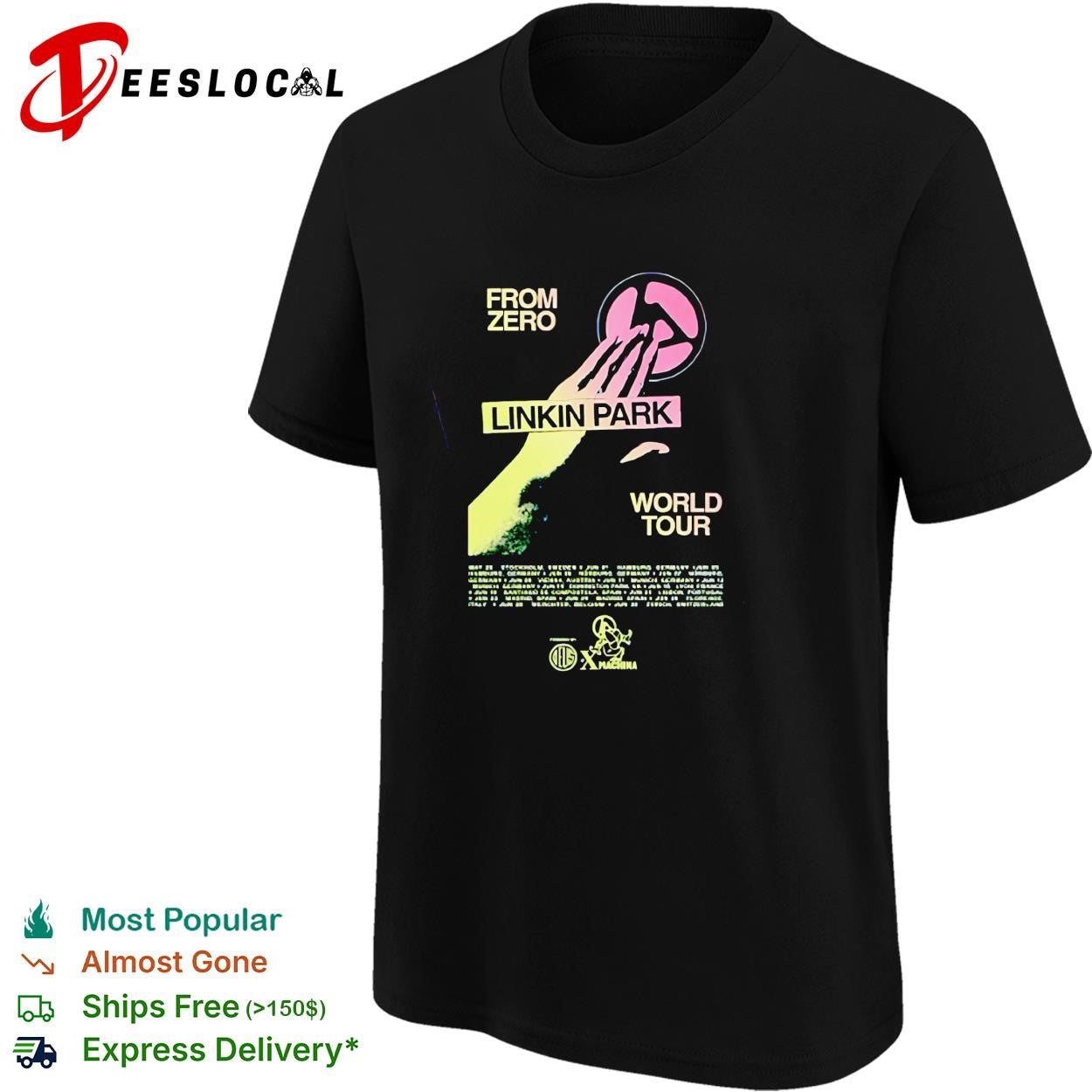 Linkin Park x Deus Ex Machine Madrid Spain 2026 Zero The Hand shirt