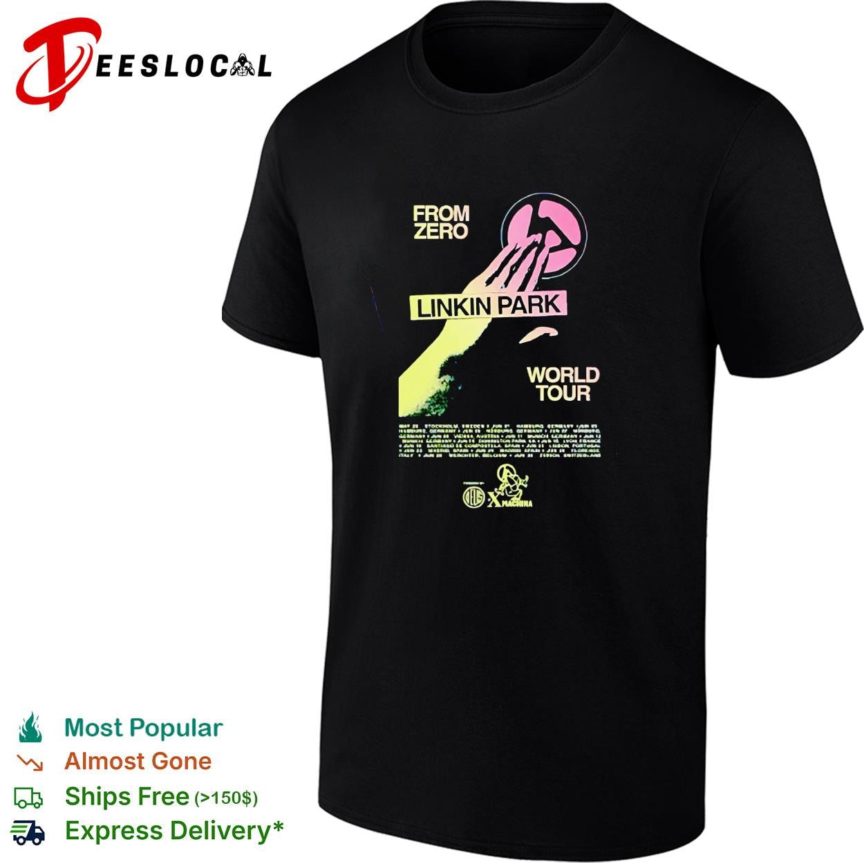 Linkin Park x Deus Ex Machine Madrid Spain 2026 Zero The Hand shirt