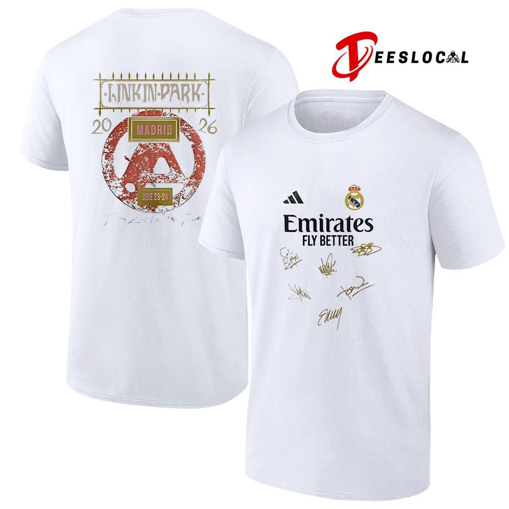 Linkin Park x Real Madrid From Zero World world tour logo signature shirt
