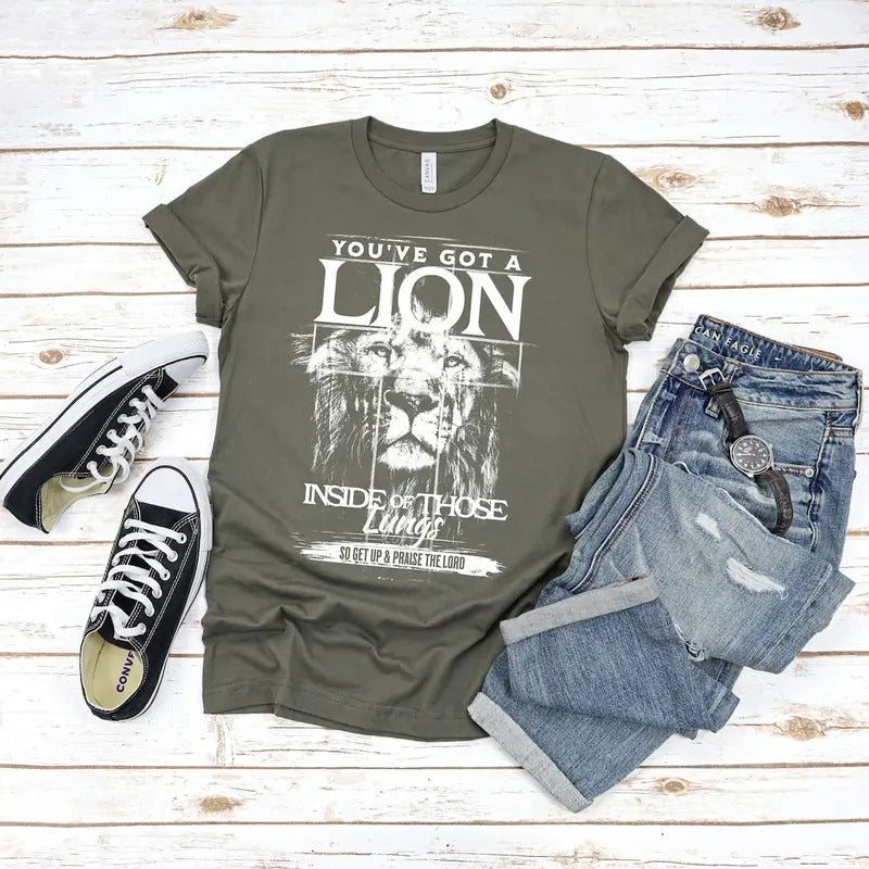 Lion Jesus Praise Lord Shirt, Worship shirt, Praise shirt, Christian Religious Shirts Cotton Menswear Hoodie Sweatshirt