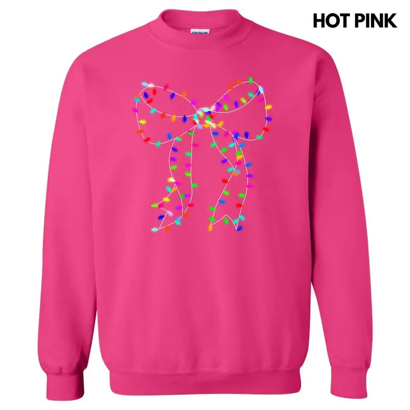 Lit Holiday Bulb Bow Sweatshirt 'NLB' Shirt Hoodie | PrintMintTees.com