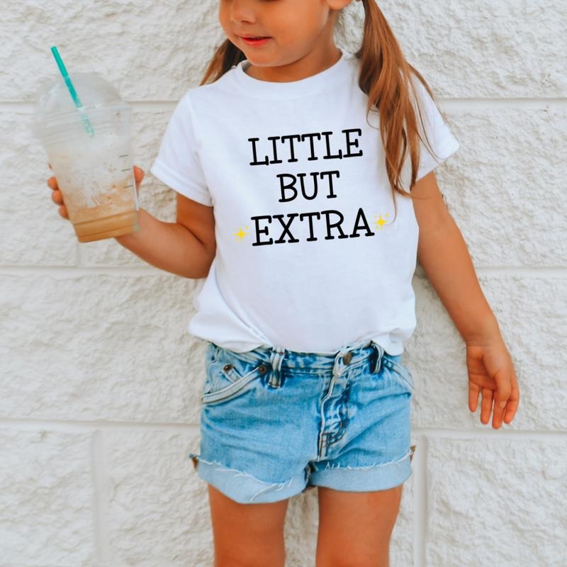 Little But Extra, Toddler T-Shirts & Baby Bodysuits, Graphic Infant Clothes, Cute Baby Shower Gift, Trendy Kids Apparel,...