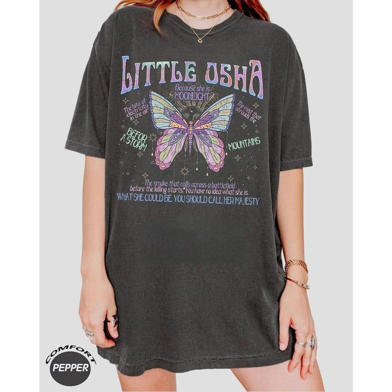 Little Osha Butterfly Comfort Colors Shirt, Quicksilver Callie Hart Shirt, Saeris Fane Kingfisher Inspired Tee,...